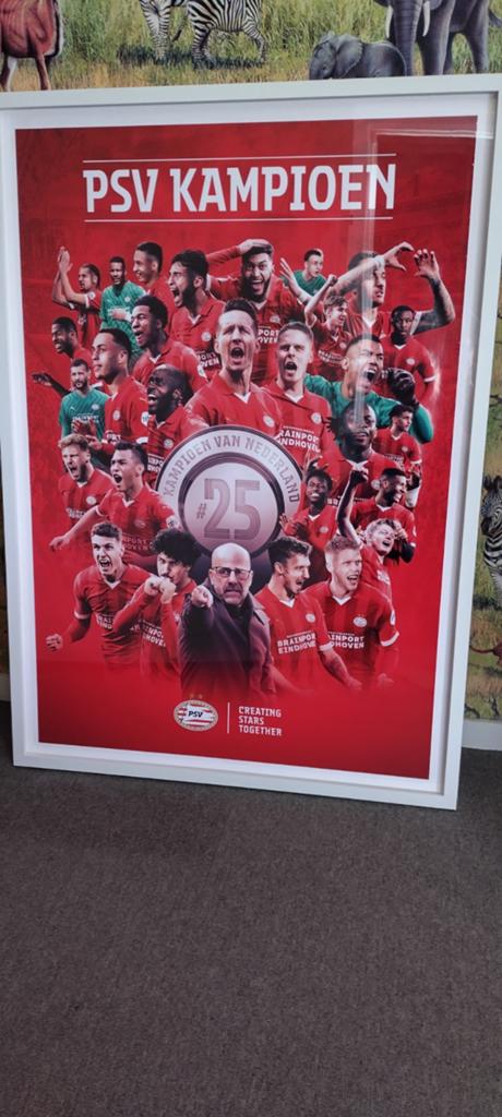 PSV posters / ingelijst, Ophalen, Zo goed als nieuw, PSV, Poster, Plaatje of Sticker