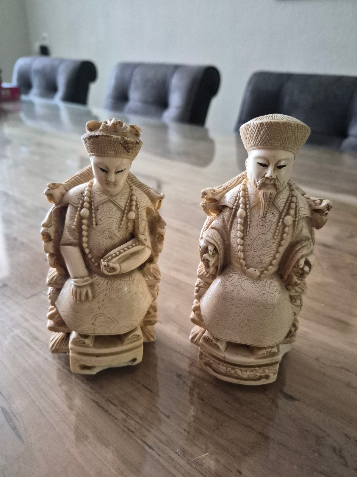 Set van 2 Chinese beeldjes - Oude Wijze Man en Vrouw, Ophalen of Verzenden