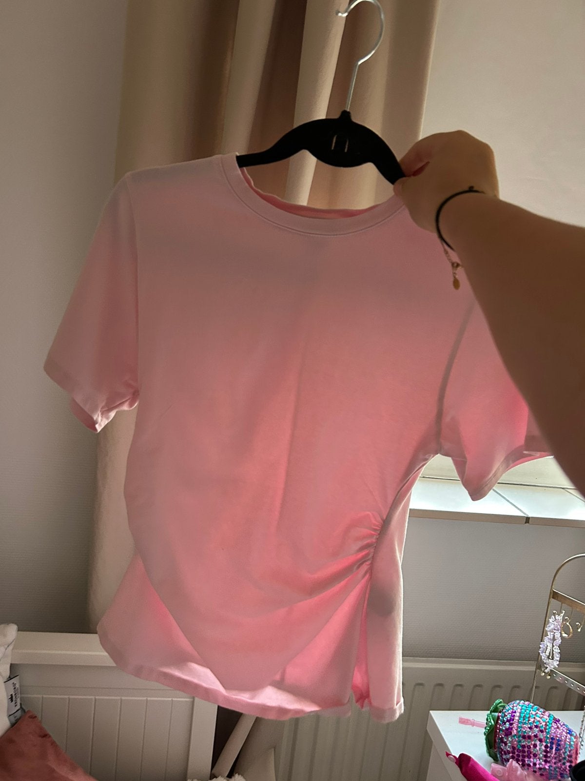 Leuk t shirt te koop voor 10,00, Zo goed als nieuw, Korte mouw, Roze, Ophalen