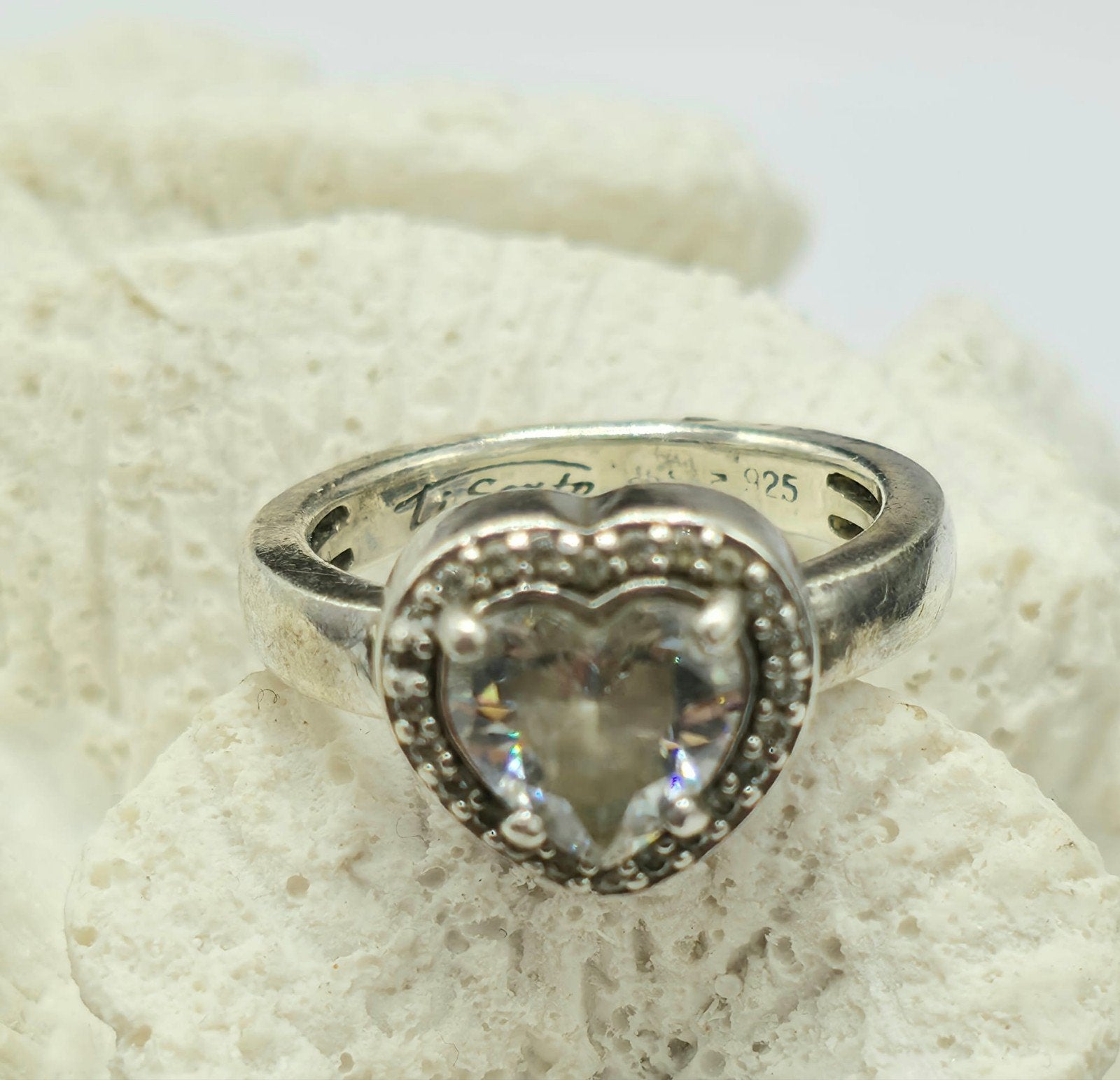 zilveren Ti Sento Ring Hart, Verzenden, ., Zo goed als nieuw, Dame