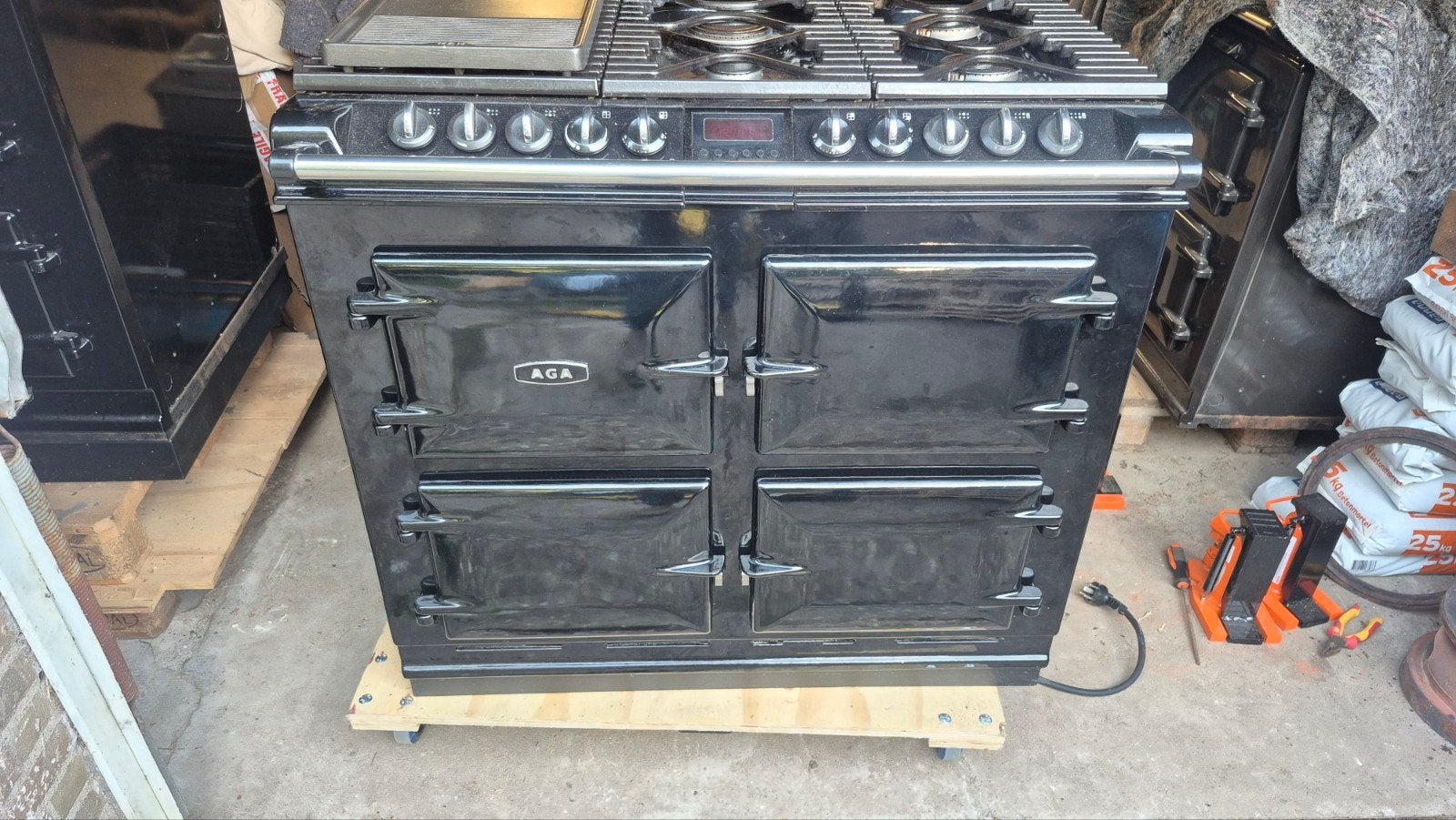 Aga Six Four Zwart, 60 cm of meer, Grill, Ophalen of Verzenden, Zo goed als nieuw