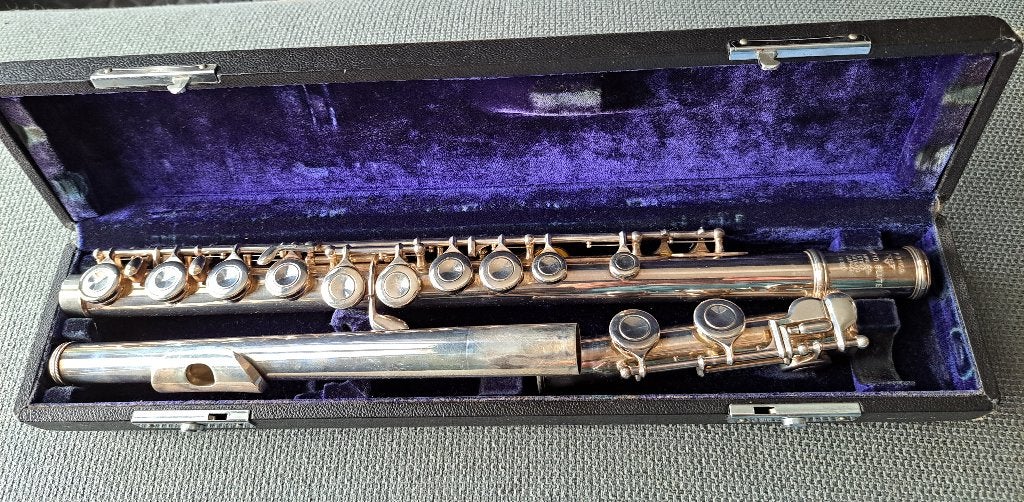 Sankyo dwarsfluit type prima, Ophalen of Verzenden, Gebruikt, Dwarsfluit