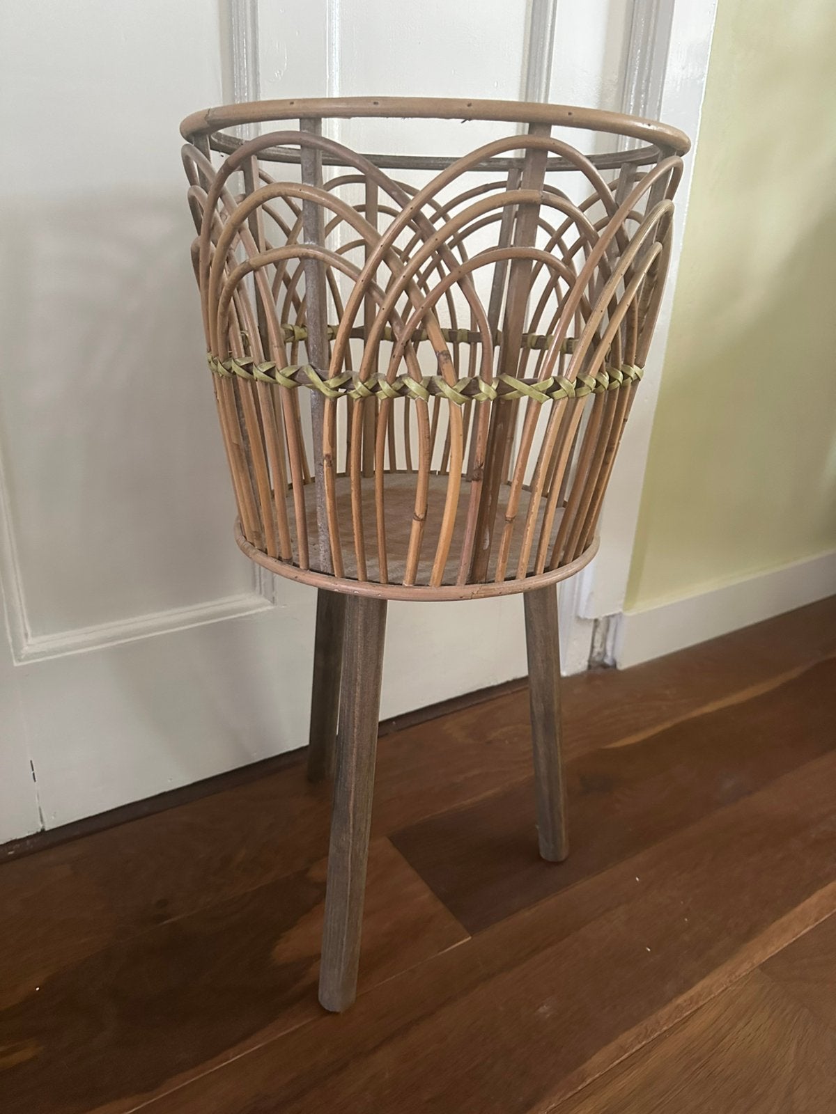 Plantenpot bamboe, Ophalen, Kunststof, Rond, Zo goed als nieuw