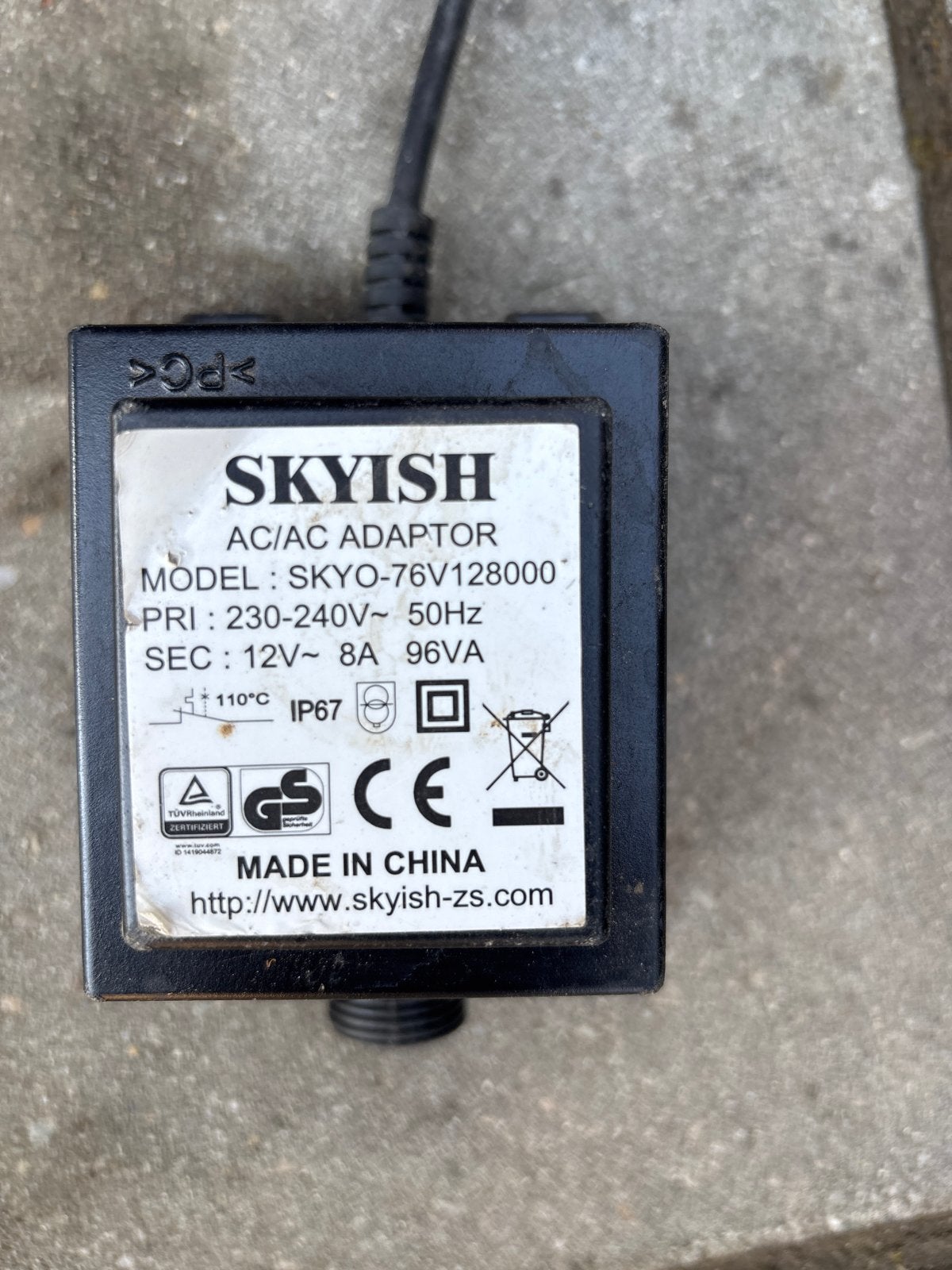 SKYISH AC/AC ADAPTOR Model SKY0-76V128000, Ophalen of Verzenden, Gebruikt