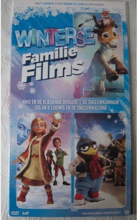 DVD Winterse Familie Films Niko, De Sneeuwkoningin ,Solan, Cd's en Dvd's, Animatie, Amerikaans, Ophalen of Verzenden, Zo goed als nieuw