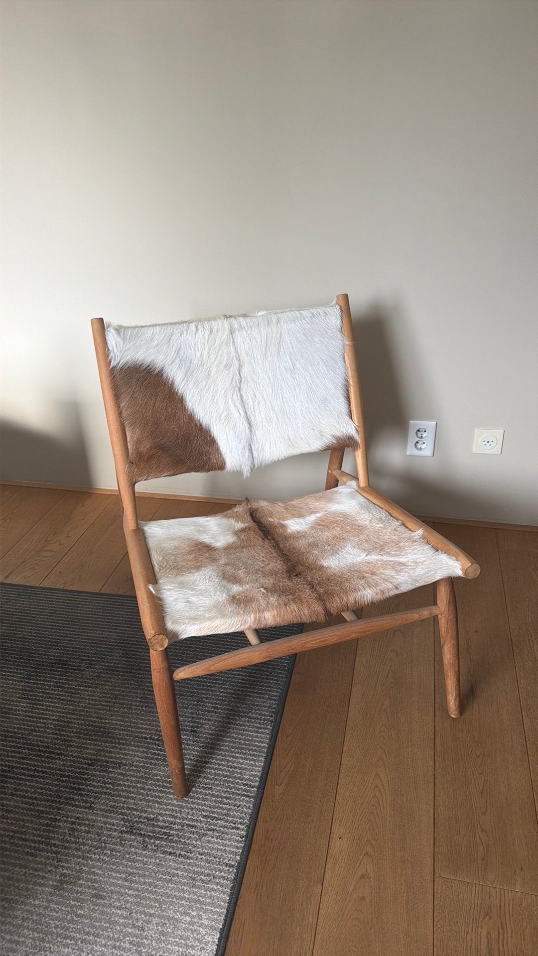Fauteuil met leer, Bruin, Leer, Ophalen of Verzenden, Zo goed als nieuw