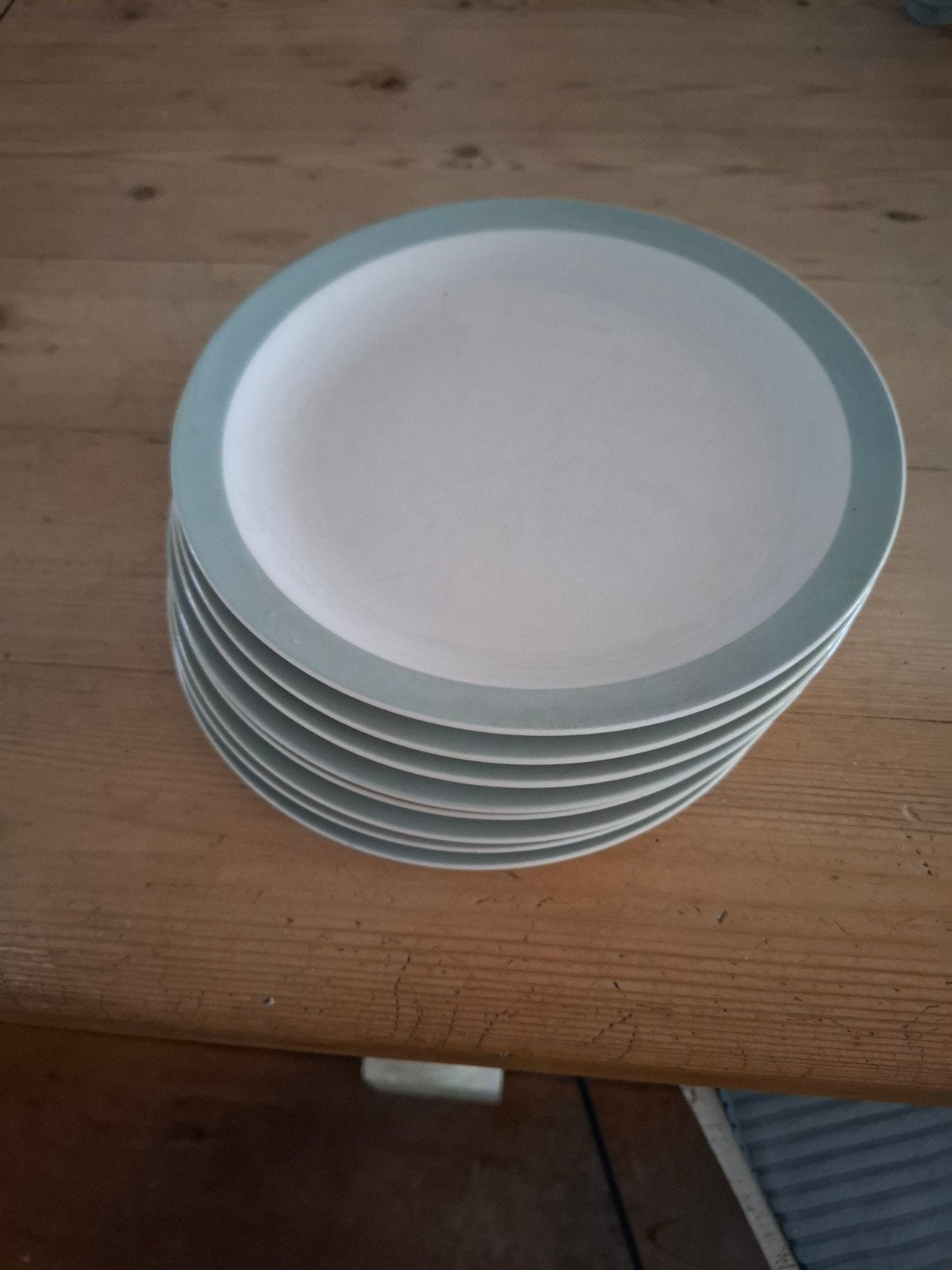 Set van 8 regout borden met lichtblauwe rand, Antiek en Kunst, Antiek | Porselein, Ophalen of Verzenden