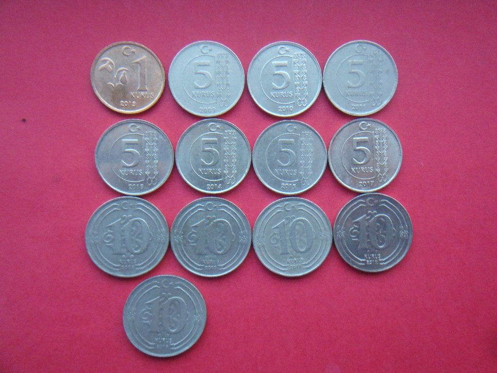 Turkije setje munten 1, 5 en 10 Kurus 2009 / 2017., Verzenden, Zuid-Azië, Setje