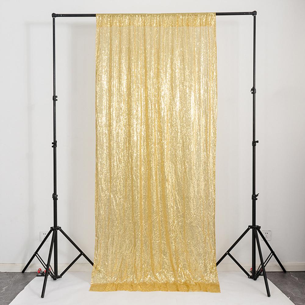 Goud Glitter Gordijn / Pailletten Achtergrond Feest Glimmend, Huis en Inrichting, Stoffering | Gordijnen en Lamellen, Nieuw, 200 cm of meer