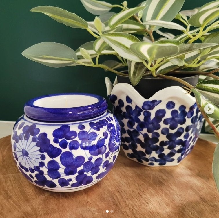 Handgeschilderde potjes, Antiek en Kunst, Antiek | Keramiek en Aardewerk, Ophalen of Verzenden