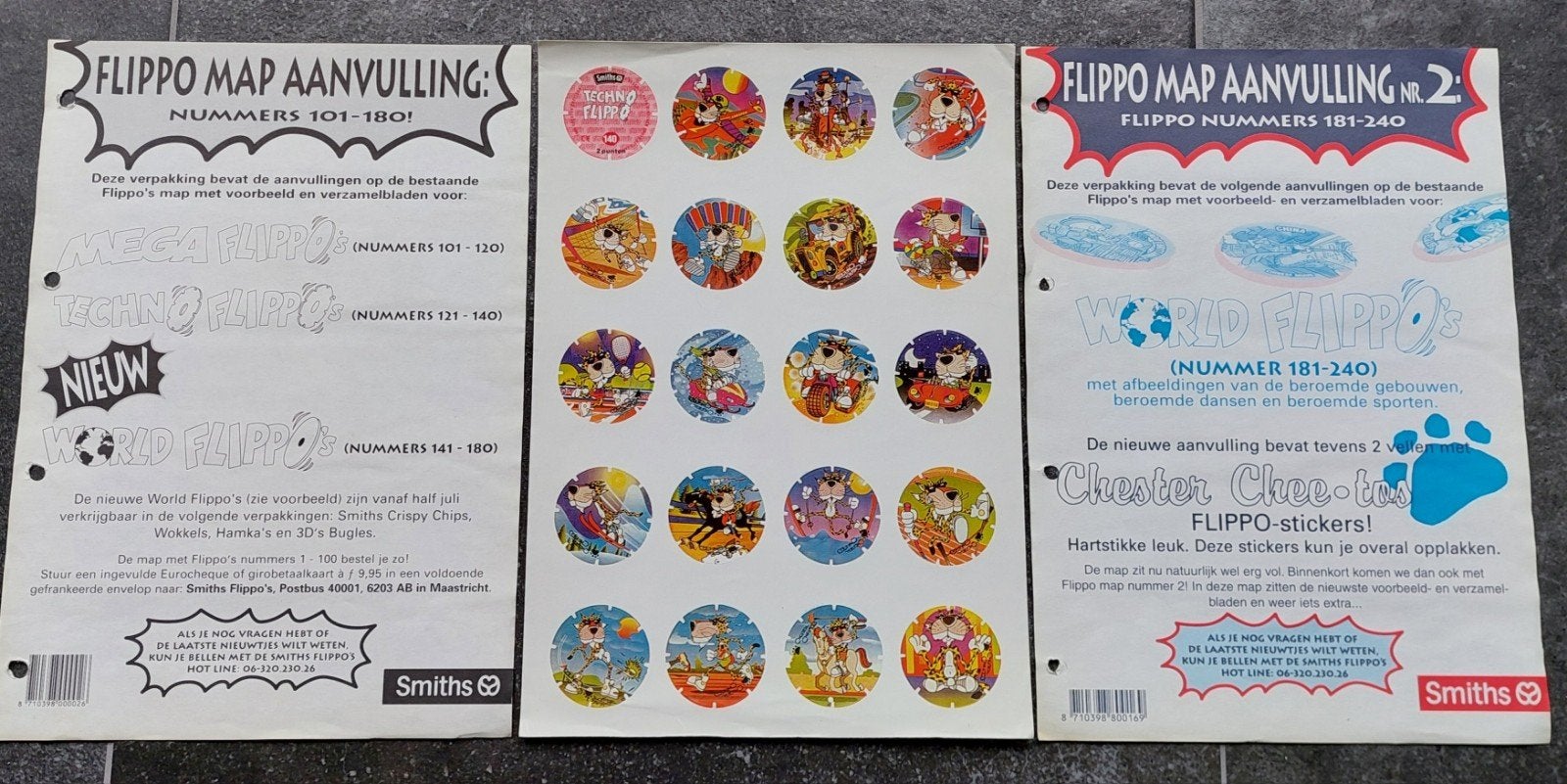 Flippo stickervel plus Flippo blad aanvullingen 1 en 2, Ophalen of Verzenden, Spiek, Verzameling, Met verzamelmap(pen)
