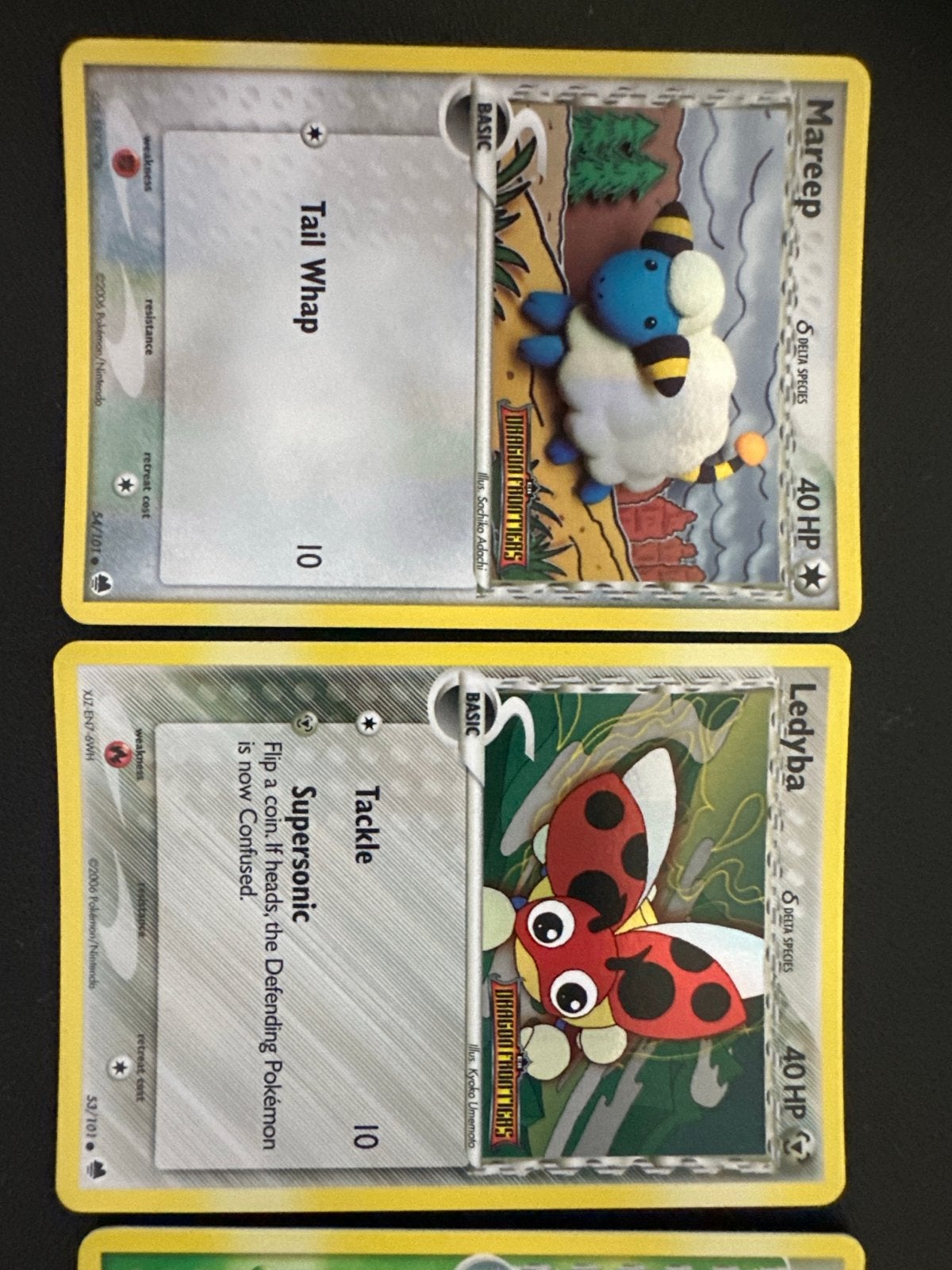 4 Holo Dragon Frontiers Delta Species Pokémon kaarten, Ophalen of Verzenden, Gebruikt, Meerdere kaarten, Foil