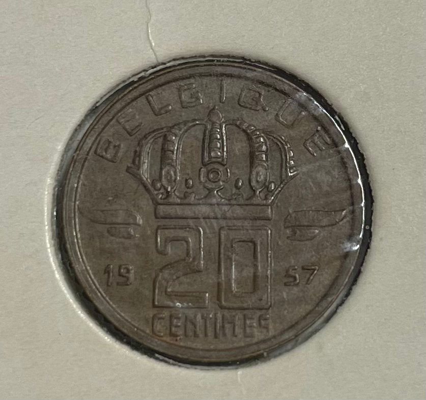 20 centimes België 1957, Ophalen of Verzenden