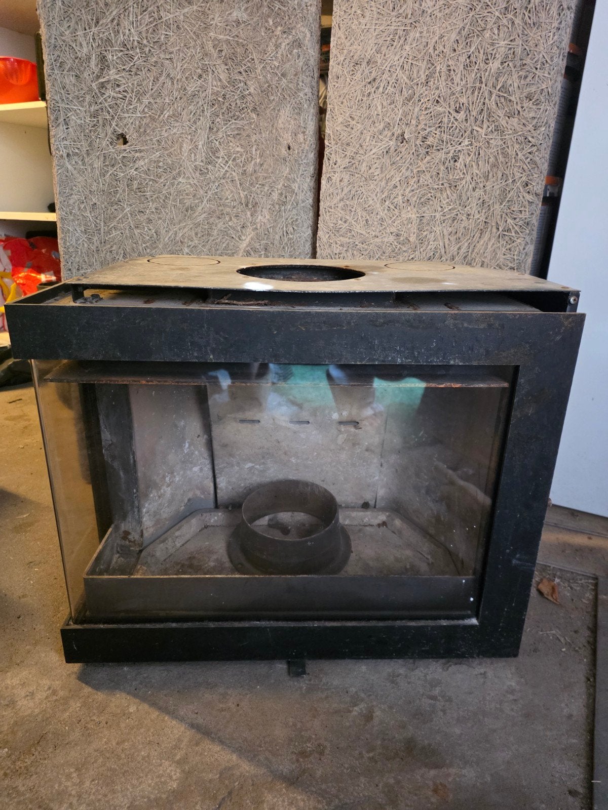 Gebruikte inbouwhaard met glasdeur, Huis en Inrichting, Haarden, Ophalen, Gebruikt, Inbouwhaard, Houthaard