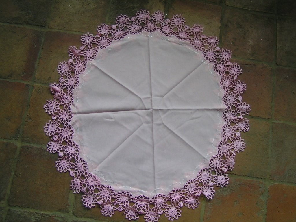 roze tafelkleed met kant nr YY 610, Ophalen of Verzenden, Nieuw, Rechthoek