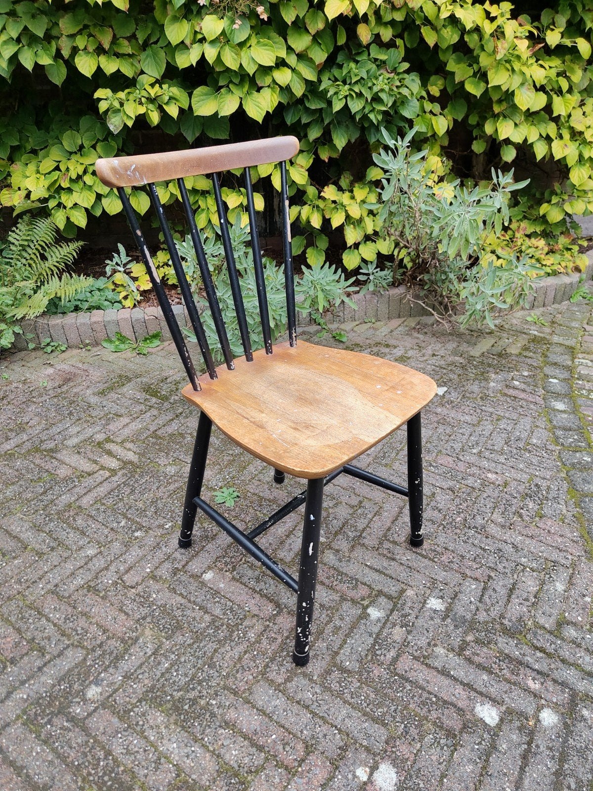 Vintage Scandinavisch design Pastoe houten stoel opknapper, Huis en Inrichting, Ophalen, Gebruikt, Bruin, Eén