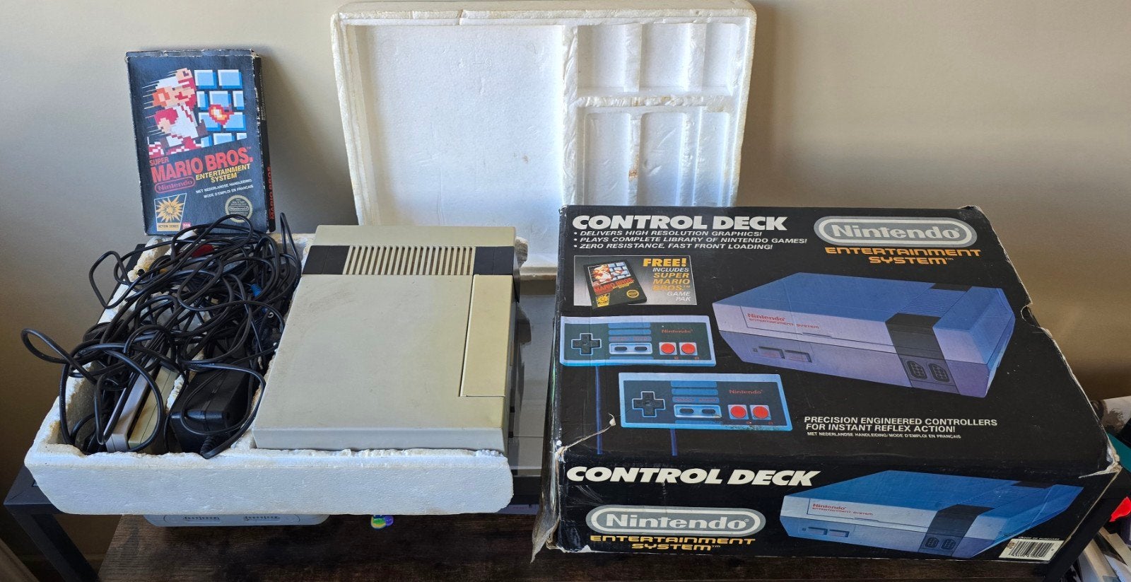 NES in Box, Ophalen of Verzenden, Gebruikt, Met 2 controllers, Met games