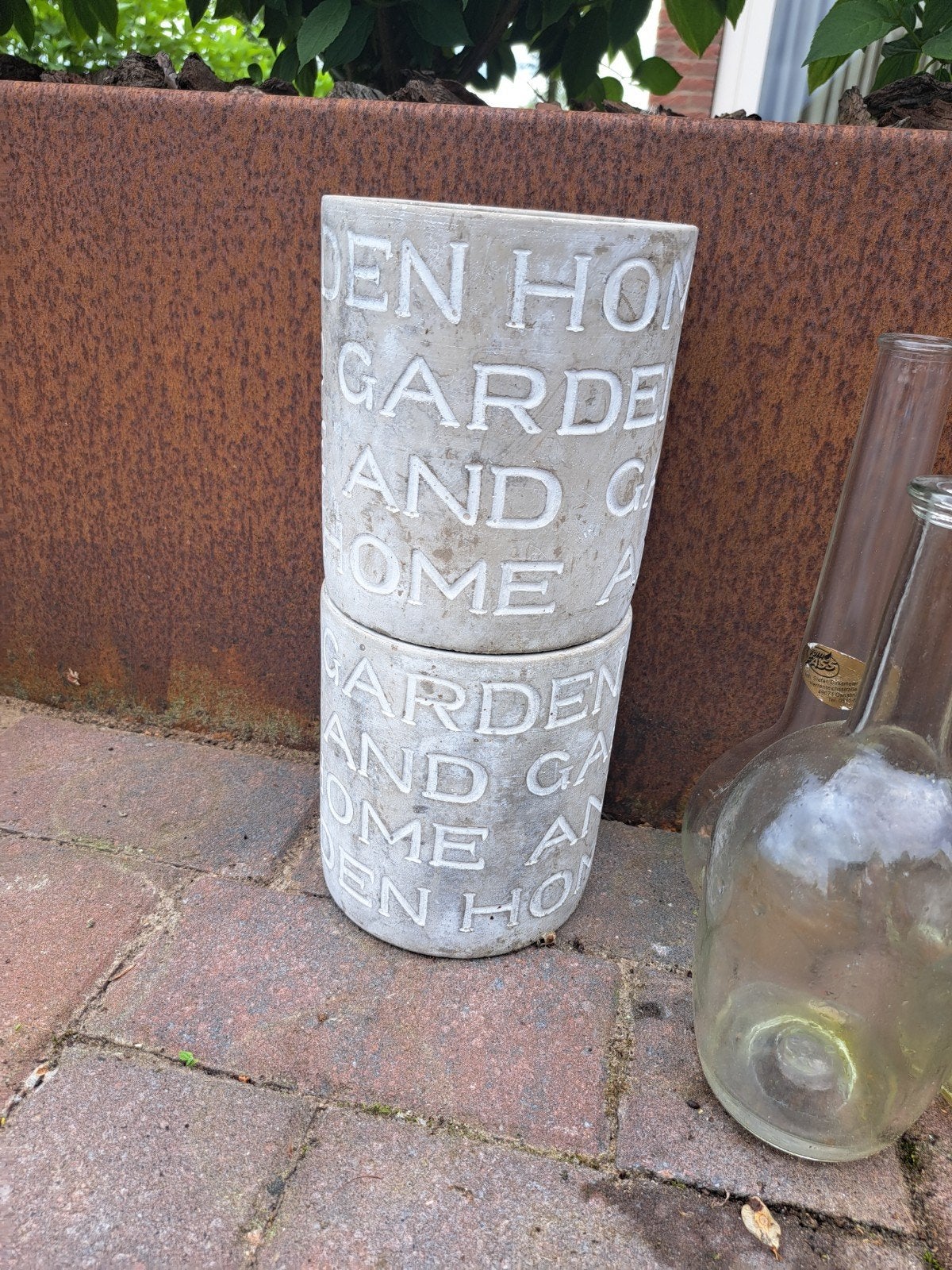 Home and garden bloempotten, Tuin en Terras, Bloempotten, Minder dan 40 cm, Minder dan 25 cm, Rond, Ophalen of Verzenden