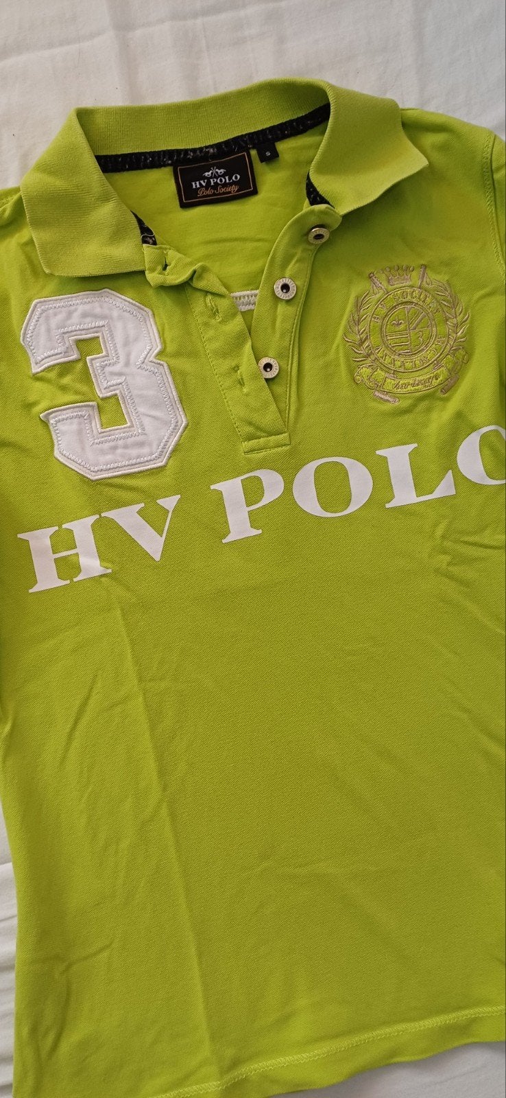 Hv polo shirt lange mouw, Sierdetails, Dressuur, Ophalen of Verzenden, Zo goed als nieuw