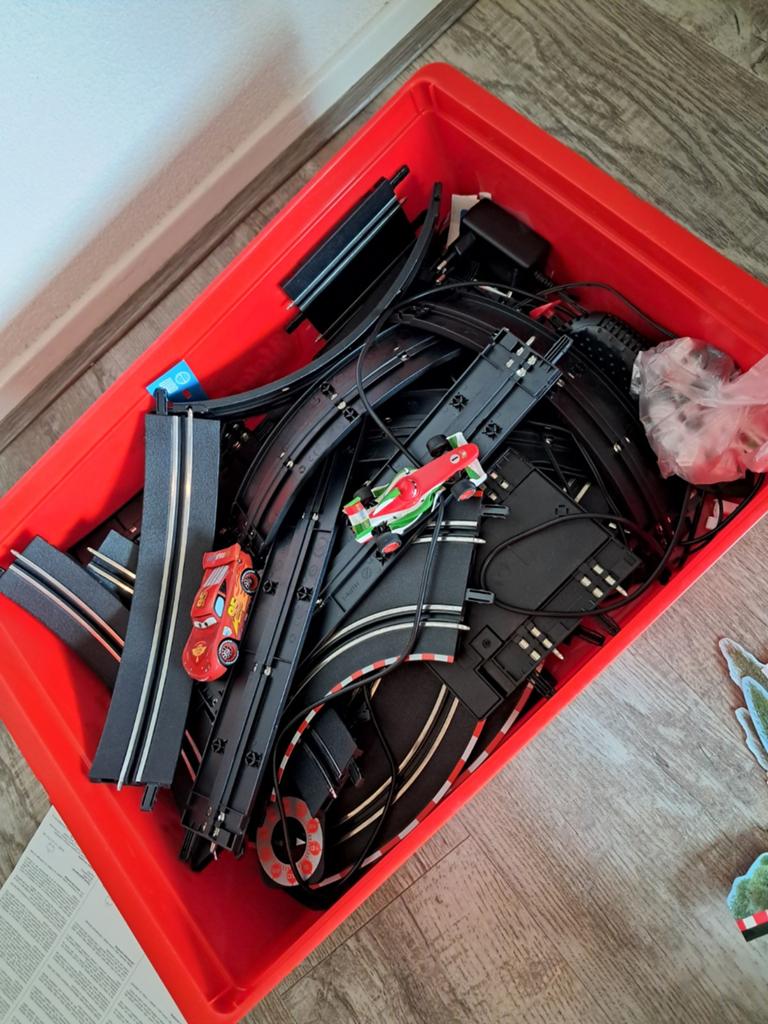 Cars Racebaan met Bliksem McQueen en Formule 1 auto, Overige merken, Zelf te bouwen, Ophalen of Verzenden, Elektrisch
