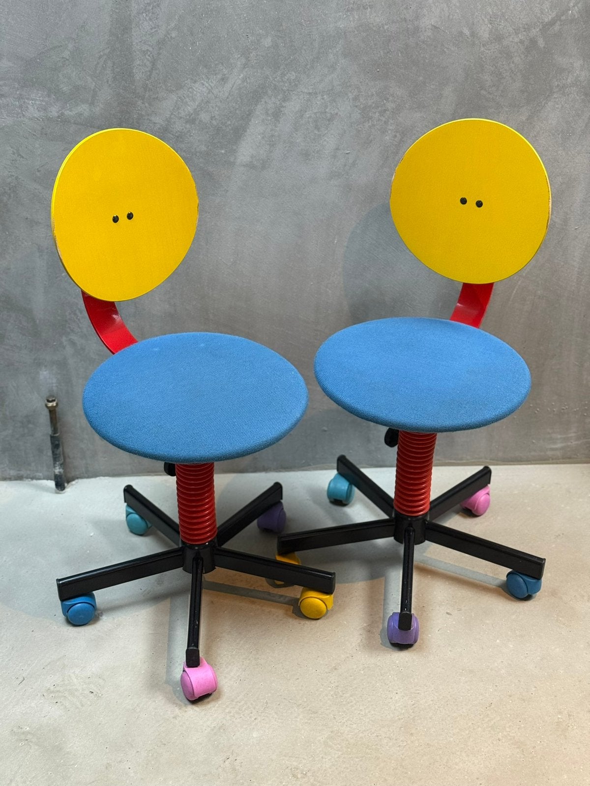 Retro / Pop Art IKEA - Memphis design bureaustoeltjes, Huis en Inrichting, Ophalen, Gebruikt, Overige kleuren, Q