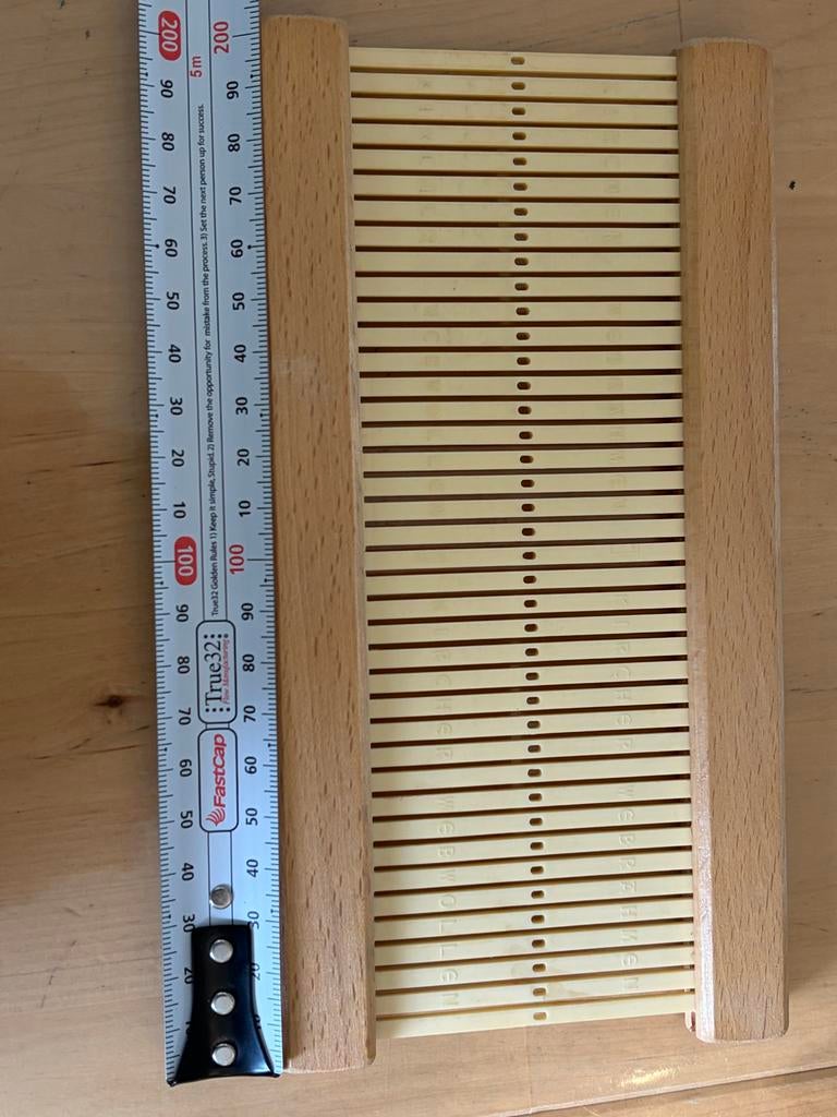Kircher webrahmen / weefraam hout kunststof 20 × 11 cm, Gebruikt, Gereedschap of Toebehoren, Beige, Overige merken