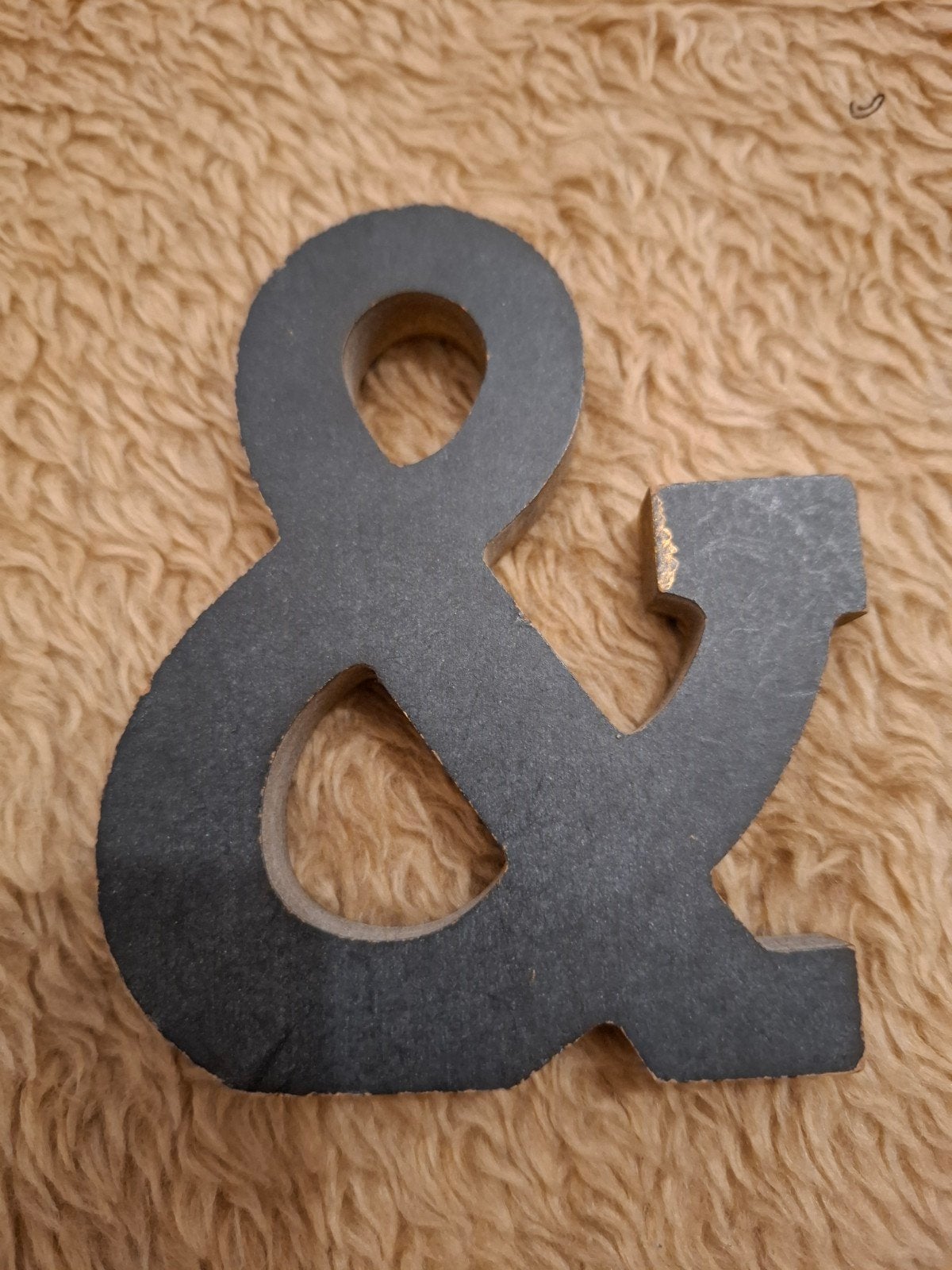 Klein houten & teken, goud/grijs, Letters en cijfers, Ophalen, Gebruikt, Hout