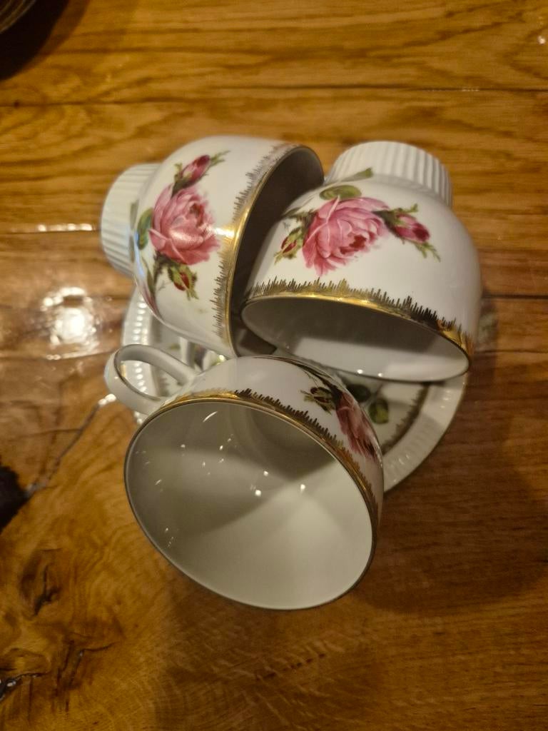 Bavaria porseleinen kop en schotel met rozenmotief, Ophalen