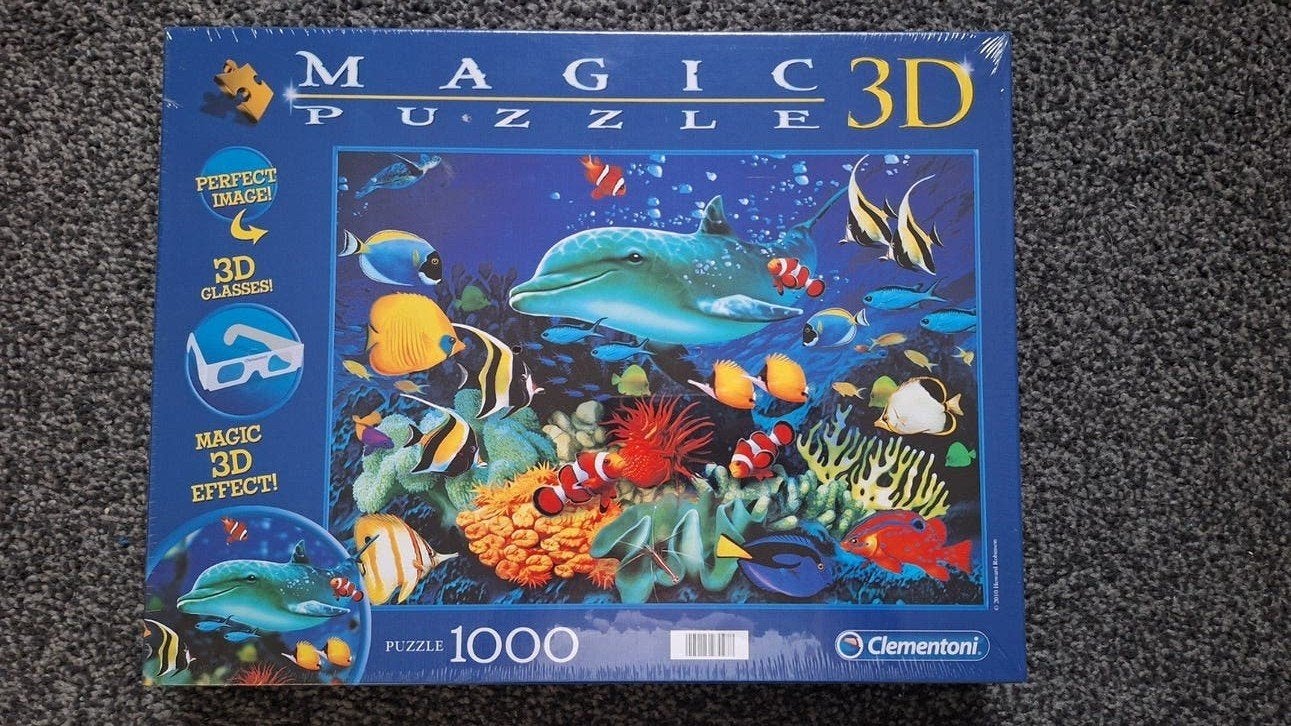 Clementoni 3D Magic Puzzle Dolfijn Rif 1000 stukjes, Ophalen of Verzenden, 500 t/m 1500 stukjes, Nieuw, Legpuzzel