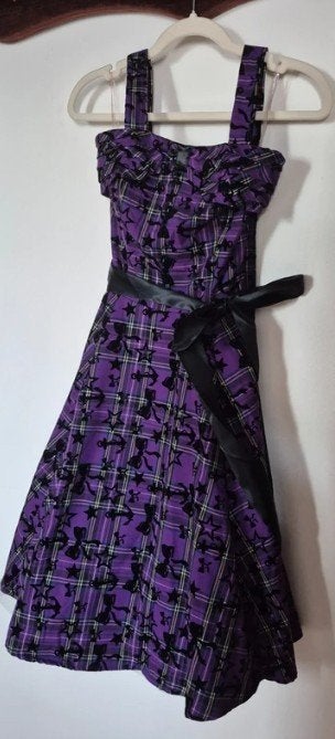 Hearts & Roses Tartan jurk, Hearts & roses, Paars, Ophalen of Verzenden, Knielengte