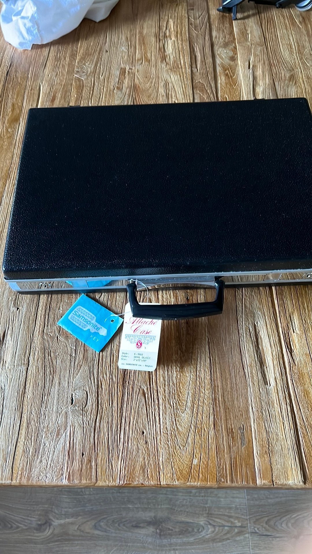 Ongebruikte Vintage Samsonite Attachékoffer - Zwart/Grijs, Ophalen, 50 tot 60 cm, Metaal, 35 tot 45 cm