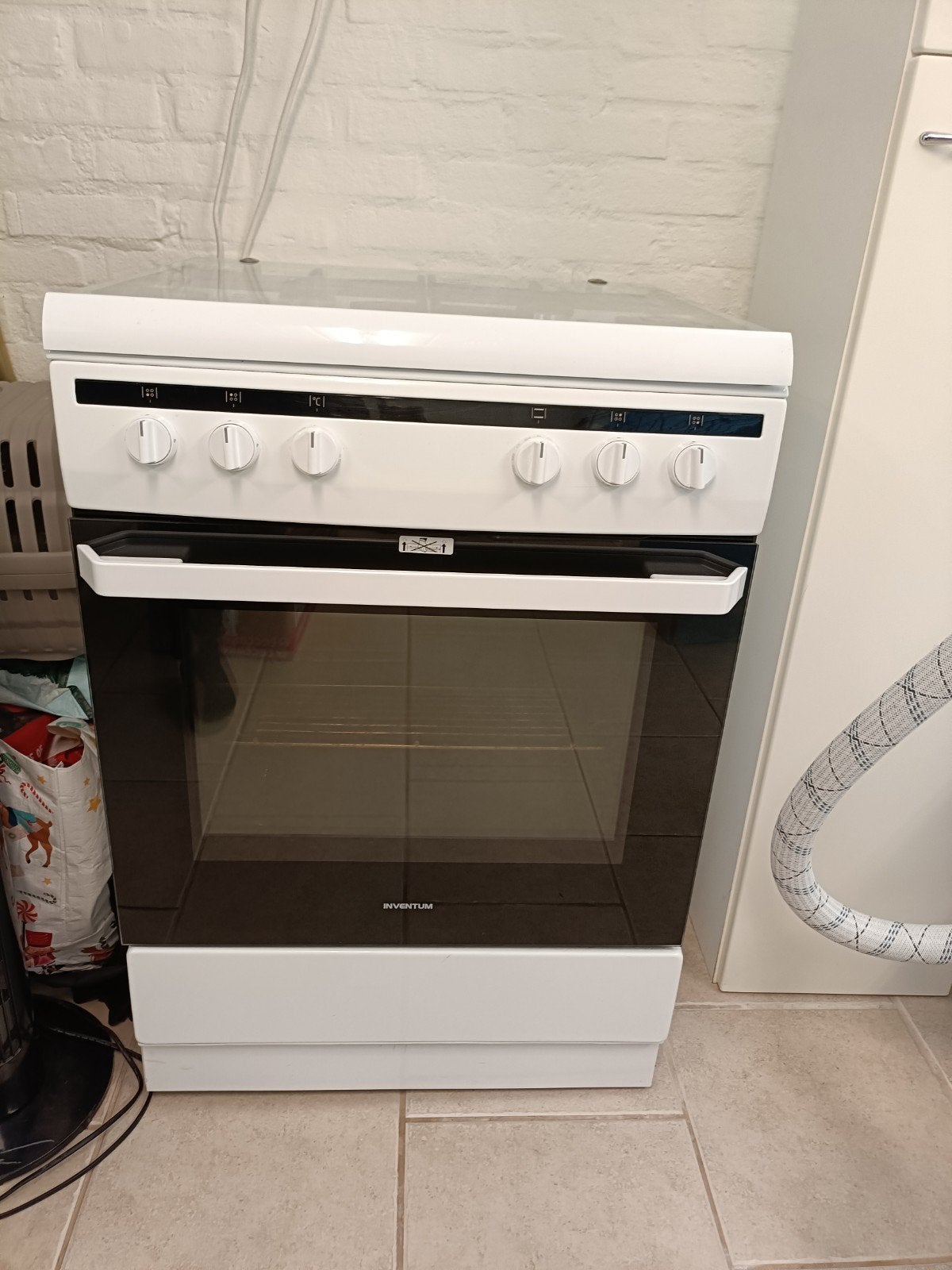 Gasfornuis met oven, Ophalen, 4 kookzones, Gas, Vrijstaand
