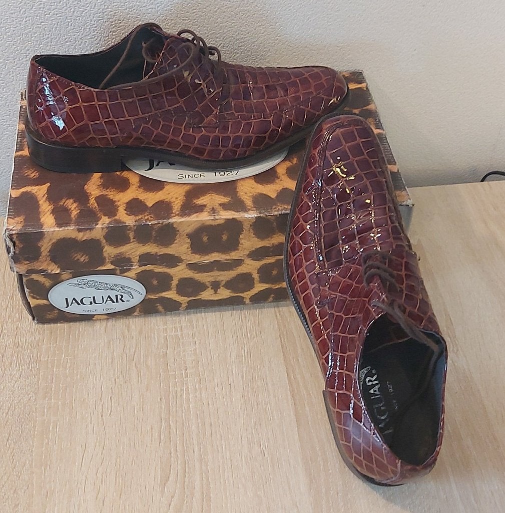 Jaguar, Heren, Maat 41, Veters, Krokodilpatroon, Bruin, Kleding | Heren, Schoenen, Bruin, Jaguar, Ophalen of Verzenden, Zo goed als nieuw