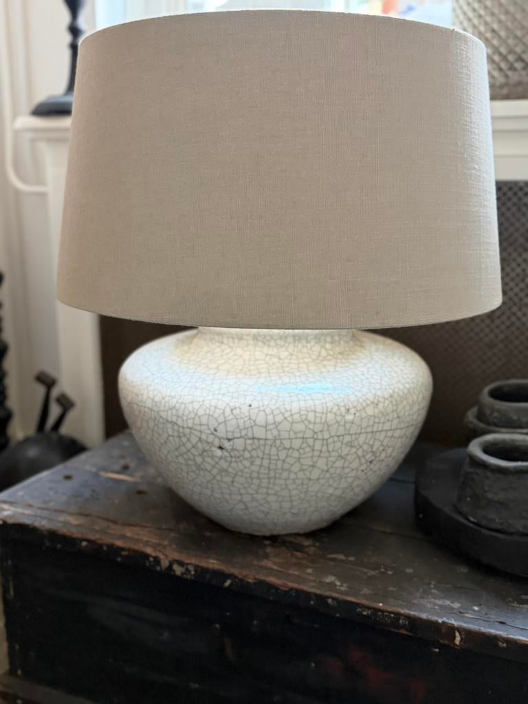 Lamp met linnen kap, Ophalen, Zo goed als nieuw, 50 tot 75 cm