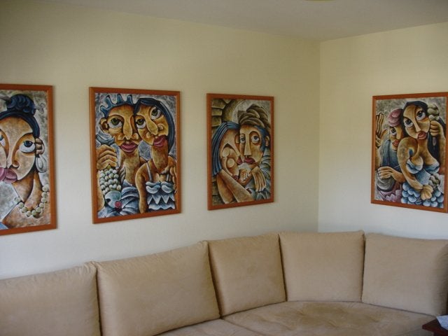 Cuba - Perfecte set van vier stuks figuratieve schilderijen!, Ophalen