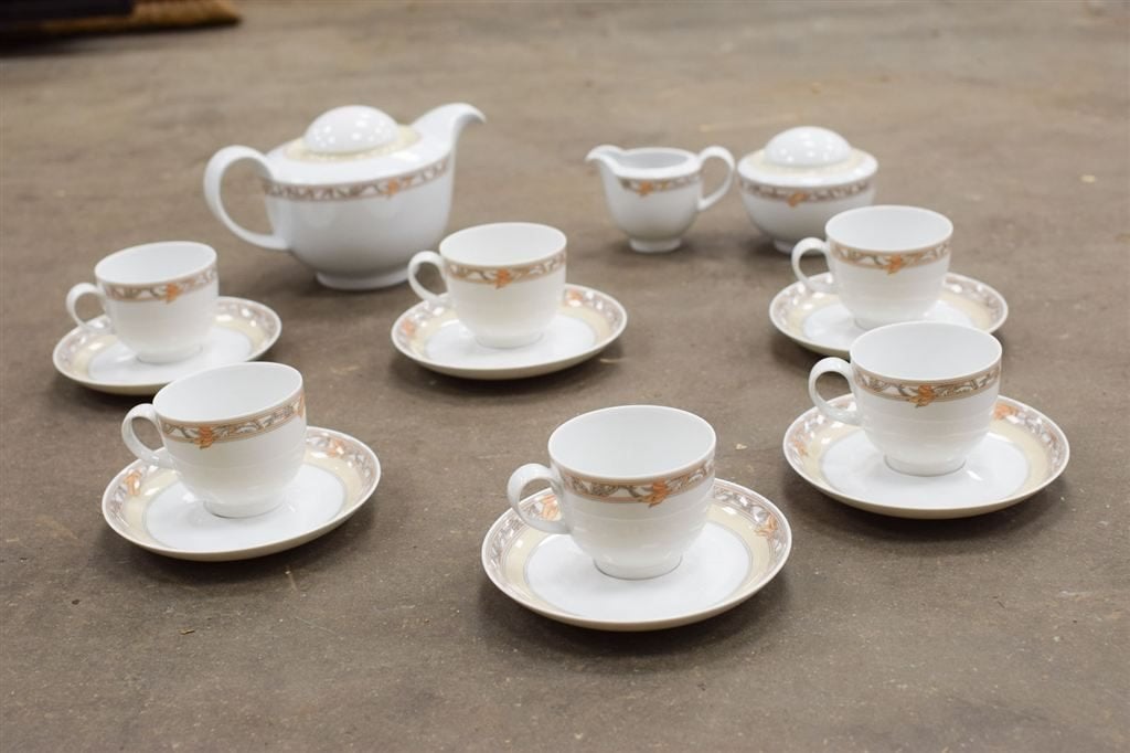 17 delige Hutschenreuther porseleinen koffieservies 48366, Huis en Inrichting, Gebruikt, Ophalen of Verzenden, Bord(en), Overige stijlen