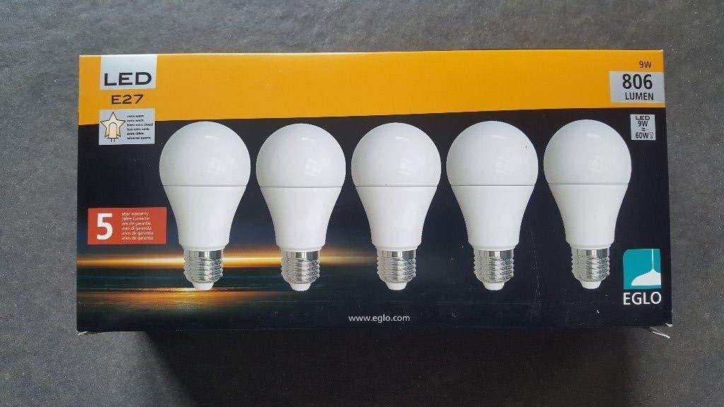 Eglo led E27 9W 806 lumen masterbox 5 pack opaal warm wit, Led-lamp, 60 watt of meer, Nieuw, E27 (groot)