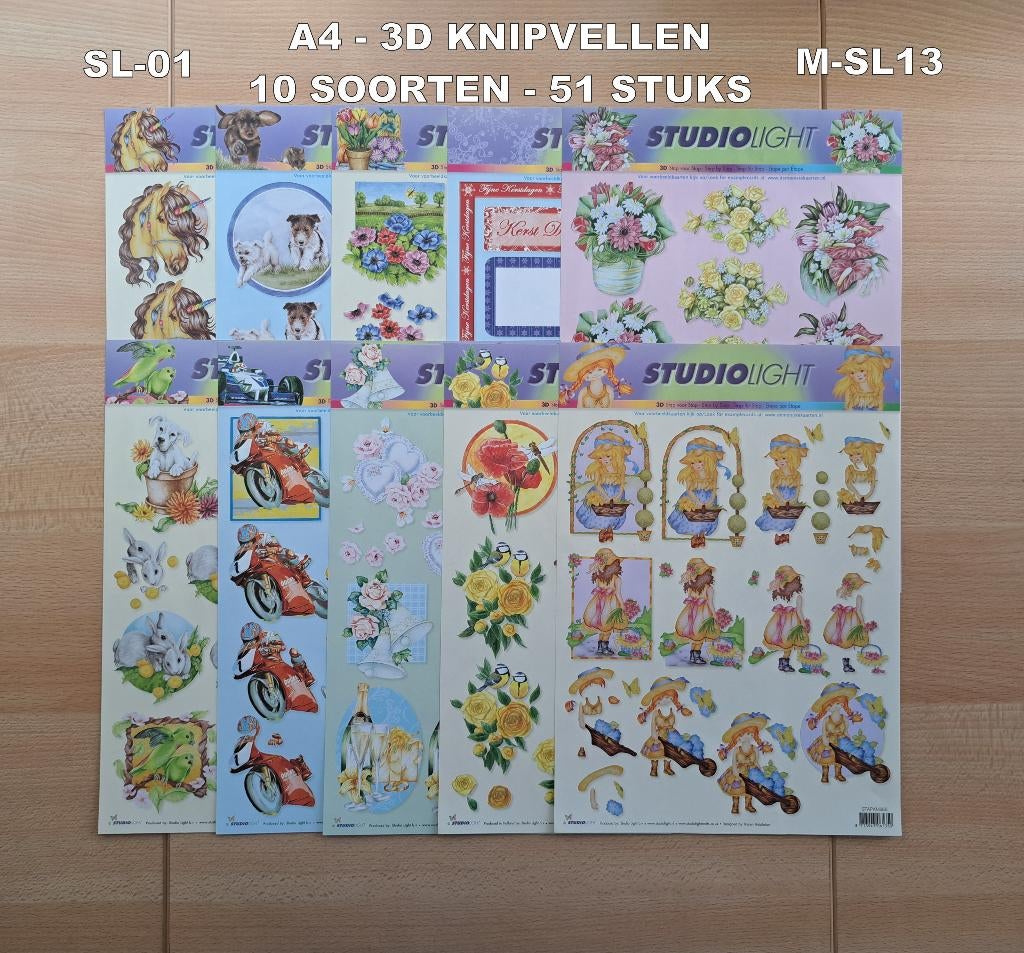 111...A4 KNIPVELLEN 40 SOORTEN-246 VELLEN STUDIO LIGHT-M13, Ophalen of Verzenden, Nieuw, Overige thema's, Knipvel