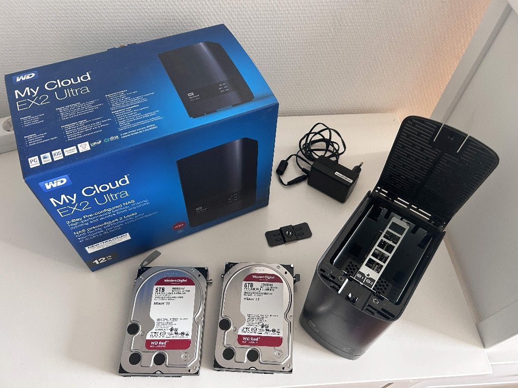WD My Cloud EX2 Ultra NAS met 2x 6TB WD Red HDD's, Gebruikt, Hot swappable onderdelen, Ophalen of Verzenden, 12 TB (2x 6TB)
