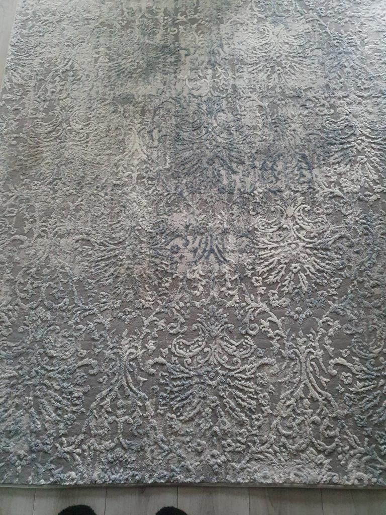 Grijs vloerkleed met patroon, Ophalen of Verzenden