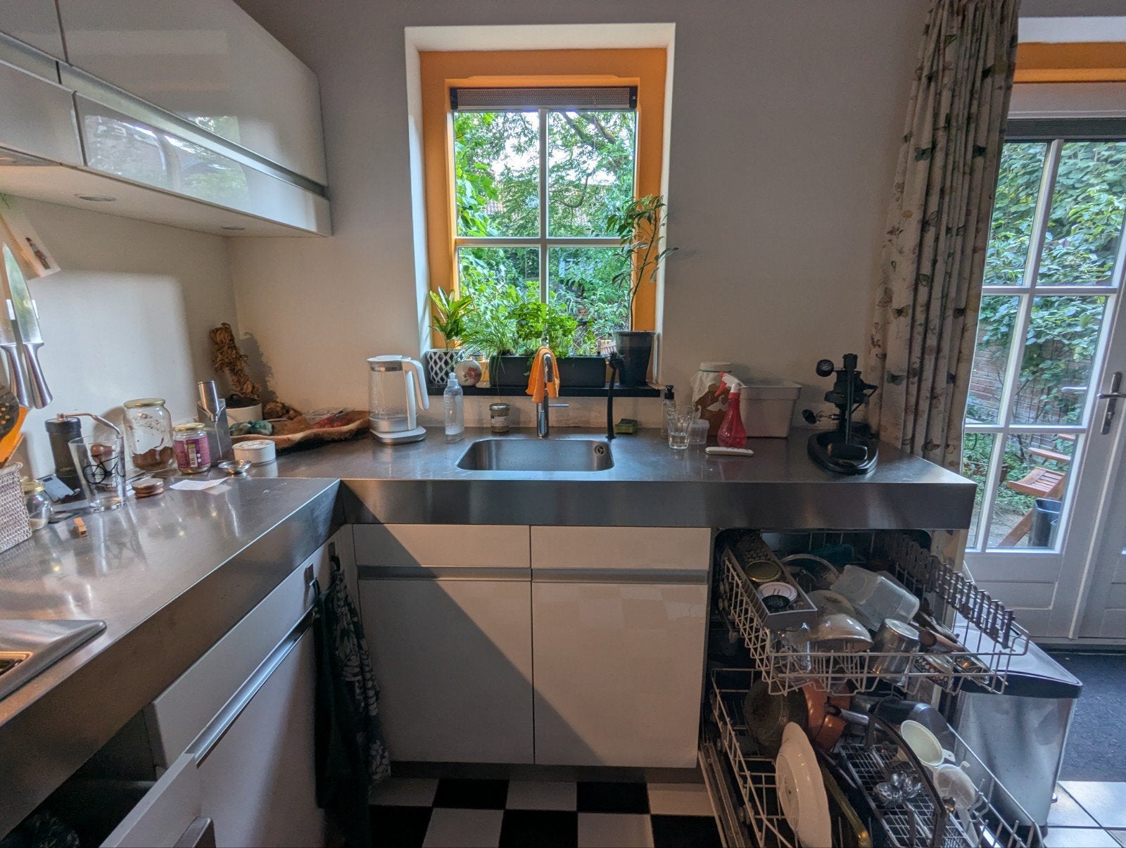 roestvrij stalen aanrechtblad, Huis en Inrichting, Keuken | Keukenelementen, Ophalen, Gebruikt, 200 cm of meer, Minder dan 100 cm