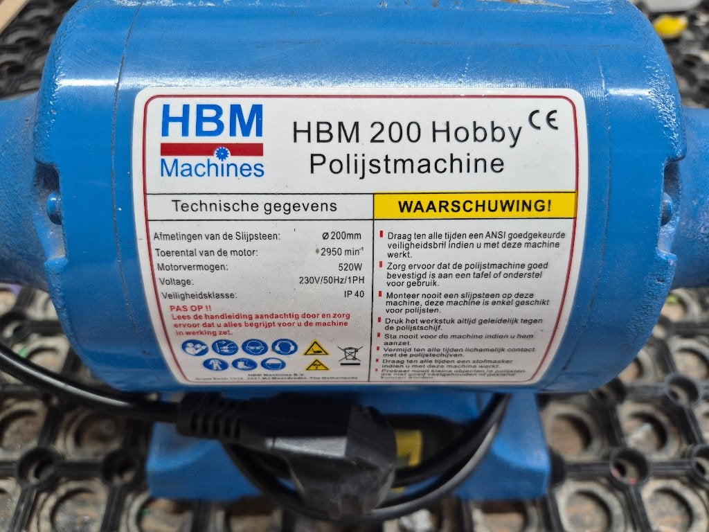 HBM 200 Polijstmachine - BLAUW, in goede staat, Ophalen, Gebruikt, Minder dan 700 watt, Werkbankslijpmachine
