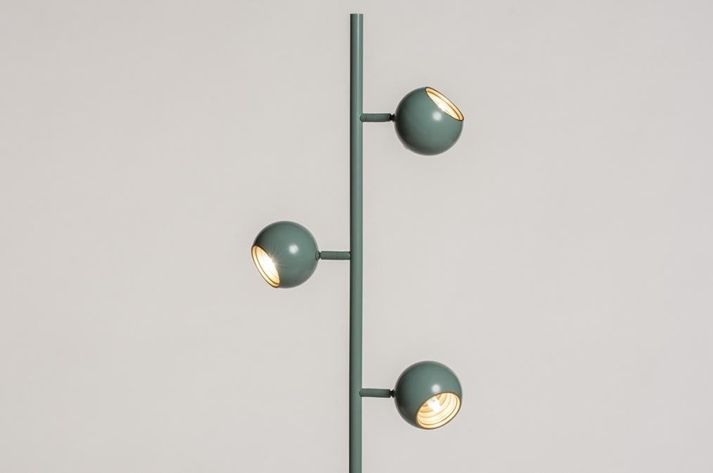 vloerlamp bollen groen of goud zwart bed hoekbank bed lamp, Huis en Inrichting, Ophalen of Verzenden, Nieuw, Metaal