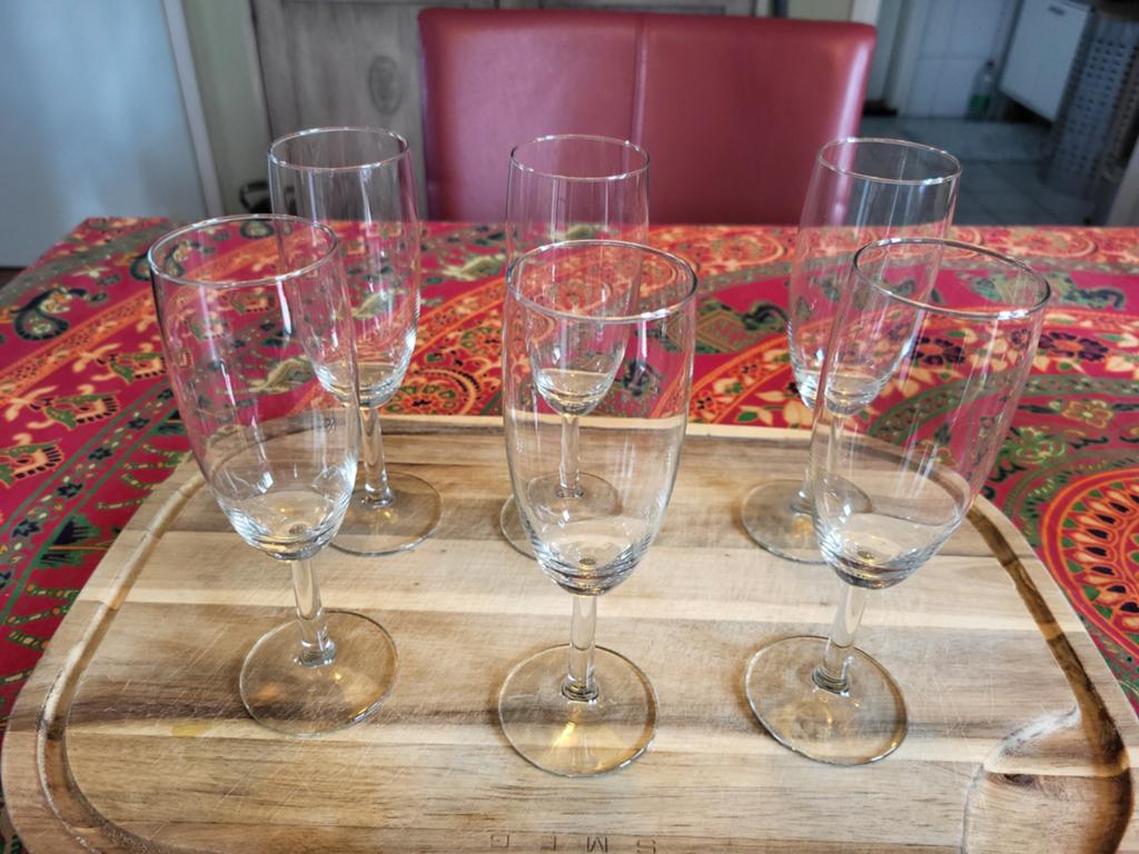 6 Champagneglazen. Hema, Huis en Inrichting, Keuken | Keukenbenodigdheden, Ophalen, Nieuw