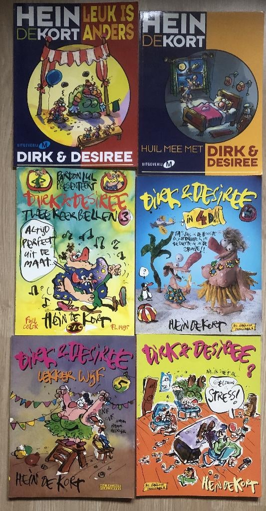 HEIN DE KORT - DIRK & DESIREE - 6 STRIPBOEKEN, Meerdere stripboeken, Ophalen of Verzenden, Zo goed als nieuw, Hein de Kort