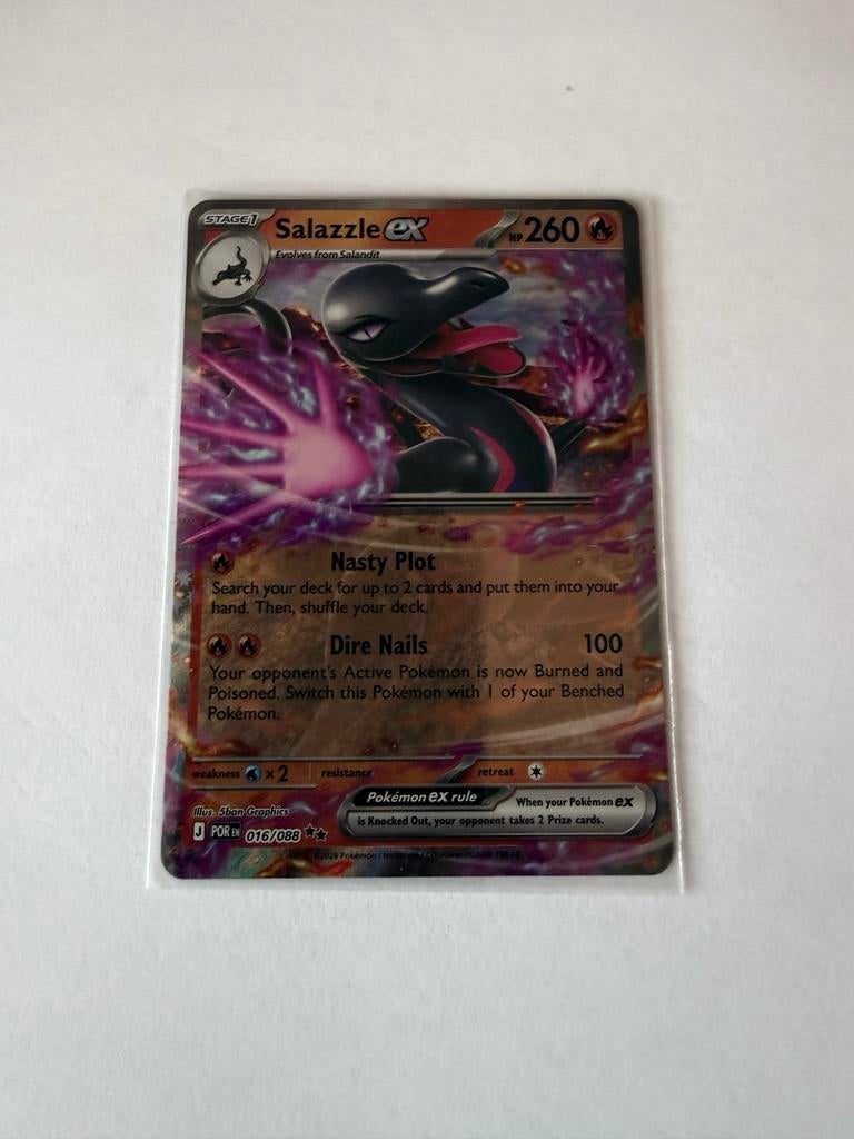 Pokemon Kaart Salazzle EX 016/088, Ophalen of Verzenden, Zo goed als nieuw, Losse kaart
