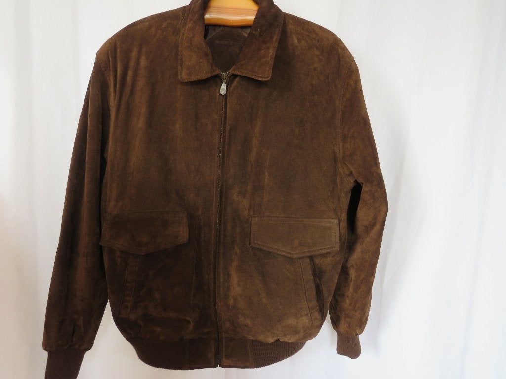 bruine suede jas mt M van Roundtree & Yorke, Kleding | Heren, Bruin, Maat 48/50 (M), Roundtree & Yorke, Ophalen of Verzenden