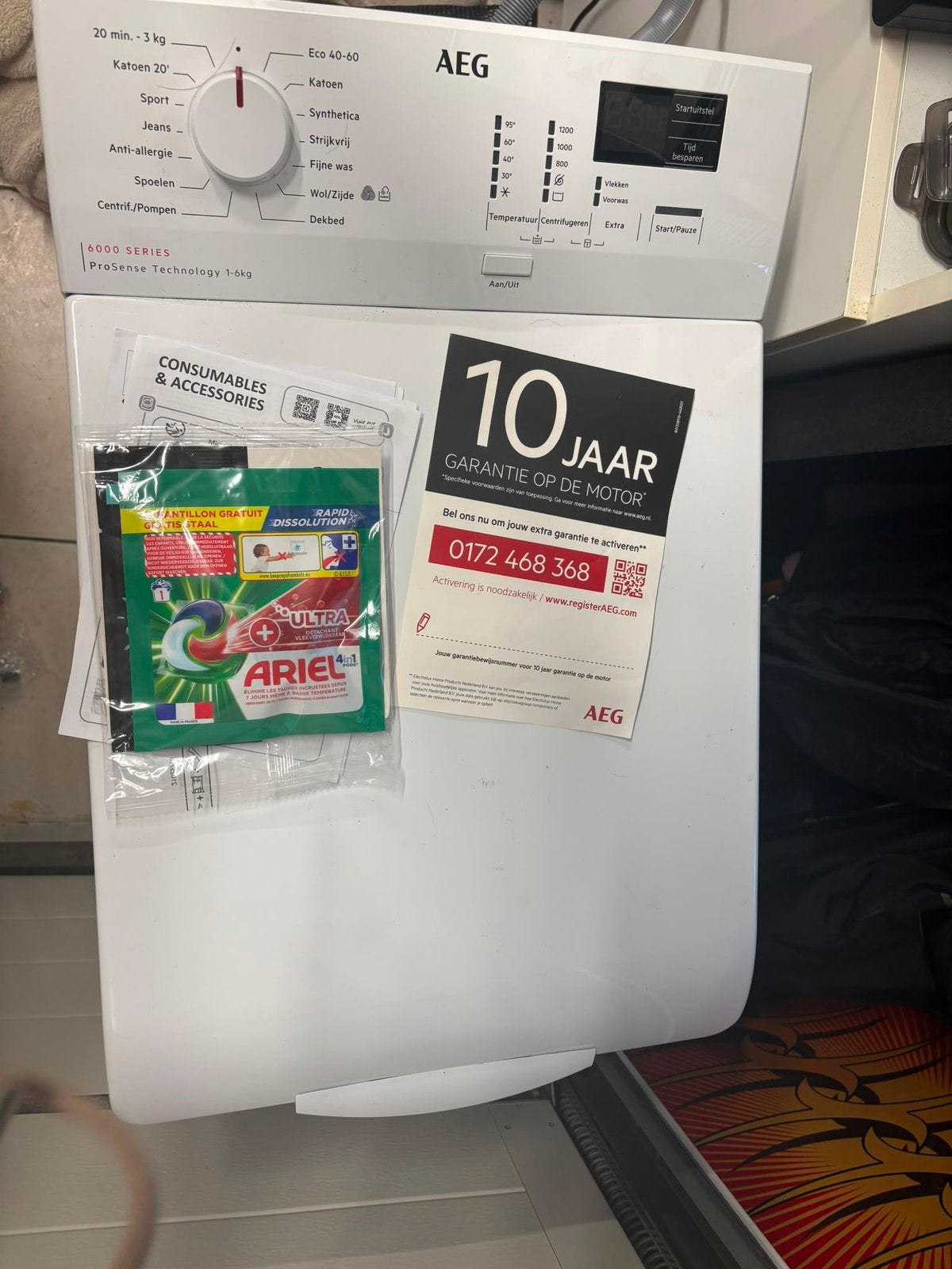 Wasmachine met bovenlader nieuw AEG, Ophalen, Nieuw