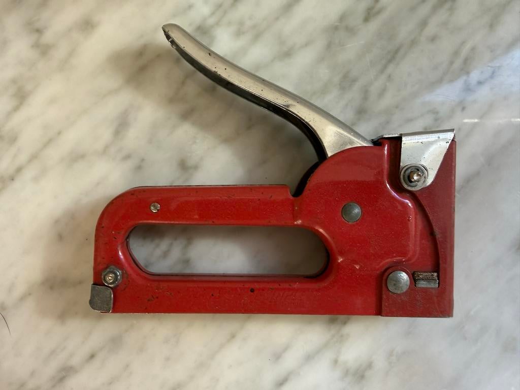 Vintage Stanley Fastener Co. nietpistool, rood, Ophalen of Verzenden, Gebruikt