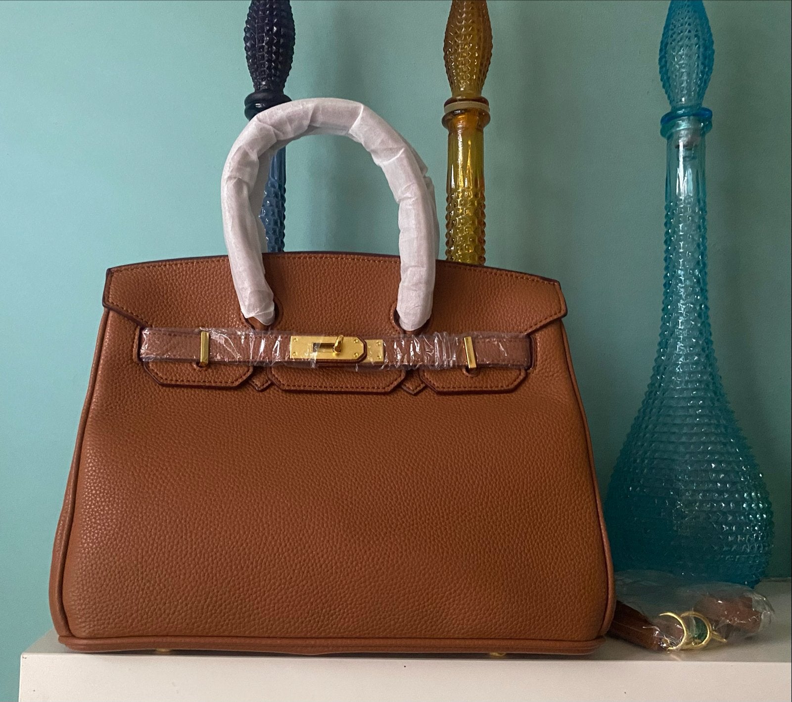 Birkin 30 style tas pu leer - nieuw, Ophalen of Verzenden, Nieuw, Bruin, Handtas